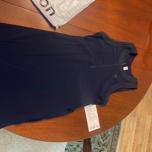 Lululemon grid-texture sleeveless tennis dress. Navy. Size 4. NWT.